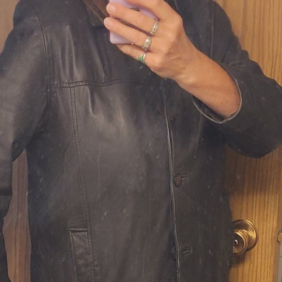 Black leather jacket L - Picture 5 of 12